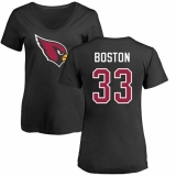 NFL Women's Nike Arizona Cardinals #33 Tre Boston Black Name & Number Logo Long Sleeve T-Shirt