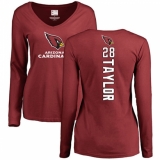 NFL Women's Nike Arizona Cardinals #28 Jamar Taylor Maroon Backer Long Sleeve T-Shirt