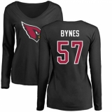 NFL Women's Nike Arizona Cardinals #57 Josh Bynes Black Name & Number Logo Long Sleeve T-Shirt