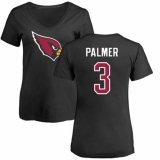 NFL Women's Nike Arizona Cardinals #3 Carson Palmer Black Name & Number Logo T-Shirt