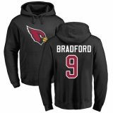 NFL Nike Arizona Cardinals #9 Sam Bradford Black Name & Number Logo Pullover Hoodie