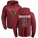NFL Nike Arizona Cardinals #9 Sam Bradford Maroon Name & Number Logo Pullover Hoodie