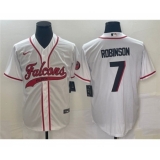 Men's Atlanta Falcons #7 Bijan Robinson White Cool Base Stitched Baseball Jersey