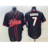 Men's Atlanta Falcons #7 Bijan Robinson Black Cool Base Stitched Baseball Jersey