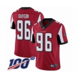 Men's Atlanta Falcons #96 Tyeler Davison Red Team Color Vapor Untouchable Limited Player 100th Season Football Jersey
