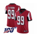 Men's Atlanta Falcons #99 Adrian Clayborn Red Team Color Vapor Untouchable Limited Player 100th Season Football Jersey