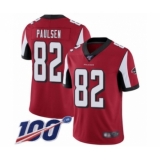 Men's Atlanta Falcons #82 Logan Paulsen Red Team Color Vapor Untouchable Limited Player 100th Season Football Jersey