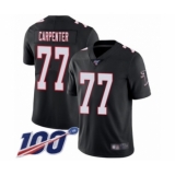 Men's Atlanta Falcons #77 James Carpenter Black Alternate Vapor Untouchable Limited Player 100th Season Football Jersey