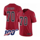 Men's Atlanta Falcons #70 Jake Matthews Limited Red Rush Vapor Untouchable 100th Season Football Jersey