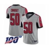 Men's Atlanta Falcons #50 John Cominsky Limited Silver Inverted Legend 100th Season Football Jersey