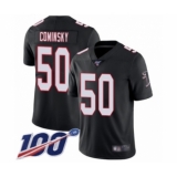 Men's Atlanta Falcons #50 John Cominsky Black Alternate Vapor Untouchable Limited Player 100th Season Football Jersey