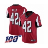 Men's Atlanta Falcons #42 Duke Riley Red Team Color Vapor Untouchable Limited Player 100th Season Football Jersey