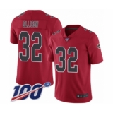 Men's Atlanta Falcons #32 Qadree Ollison Limited Red Rush Vapor Untouchable 100th Season Football Jersey