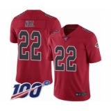Men's Atlanta Falcons #22 Keanu Neal Limited Red Rush Vapor Untouchable 100th Season Football Jersey