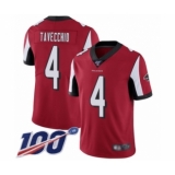 Men's Atlanta Falcons #4 Giorgio Tavecchio Red Team Color Vapor Untouchable Limited Player 100th Season Football Jersey