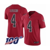 Men's Atlanta Falcons #4 Giorgio Tavecchio Limited Red Rush Vapor Untouchable 100th Season Football Jersey