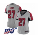 Women's Atlanta Falcons #27 Damontae Kazee Limited Silver Inverted Legend 100th Season Football Jersey