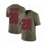 Youth Atlanta Falcons #20 Kendall Sheffield Limited Olive 2017 Salute to Service Football Jersey