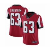 Men's Atlanta Falcons #63 Chris Lindstrom Red Team Color Vapor Untouchable Limited Player Football Jersey