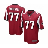 Men's Atlanta Falcons #77 James Carpenter Game Red Team Color Football Jersey