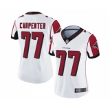 Women's Atlanta Falcons #77 James Carpenter White Vapor Untouchable Limited Player Football Jersey