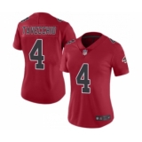 Women's Atlanta Falcons #4 Giorgio Tavecchio Limited Red Rush Vapor Untouchable Football Jersey