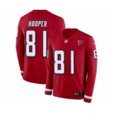 Men's Nike Atlanta Falcons #81 Austin Hooper Limited Red Therma Long Sleeve NFL Jersey