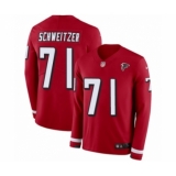Men's Nike Atlanta Falcons #71 Wes Schweitzer Limited Red Therma Long Sleeve NFL Jersey