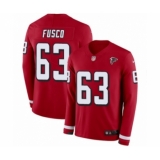 Men's Nike Atlanta Falcons #63 Brandon Fusco Limited Red Therma Long Sleeve NFL Jersey