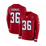 Men's Nike Atlanta Falcons #36 Kemal Ishmael Limited Red Therma Long Sleeve NFL Jersey