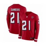Men's Nike Atlanta Falcons #21 Deion Sanders Limited Red Therma Long Sleeve NFL Jersey