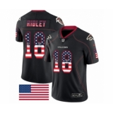 Men's Nike Atlanta Falcons #18 Calvin Ridley Limited Black Rush USA Flag NFL Jersey