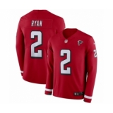Men's Nike Atlanta Falcons #2 Matt Ryan Limited Red Therma Long Sleeve NFL Jersey