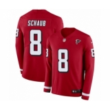 Youth Nike Atlanta Falcons #8 Matt Schaub Limited Red Therma Long Sleeve NFL Jersey