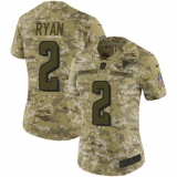Women's Nike Atlanta Falcons #2 Matt Ryan Limited Camo 2018 Salute to Service NFL Jersey