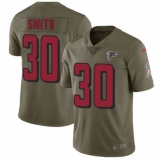 Youth Nike Atlanta Falcons #30 Ito Smith Limited Olive 2017 Salute to Service NFL Jersey