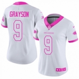 Women's Nike Atlanta Falcons #9 Garrett Grayson Limited White/Pink Rush Fashion NFL Jersey
