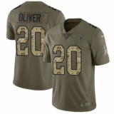Youth Nike Atlanta Falcons #20 Isaiah Oliver Limited Olive/Camo 2017 Salute to Service NFL Jersey