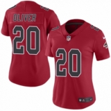 Women's Nike Atlanta Falcons #20 Isaiah Oliver Limited Red Rush Vapor Untouchable NFL Jersey