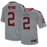 Men's Nike Atlanta Falcons #2 Matt Ryan Elite Lights Out Grey NFL Jersey