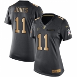 Women's Nike Atlanta Falcons #11 Julio Jones Limited Black/Gold Salute to Service NFL Jersey