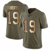Youth Nike Atlanta Falcons #19 Andre Roberts Limited Olive/Gold 2017 Salute to Service NFL Jersey