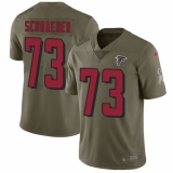 Men's Nike Atlanta Falcons #73 Ryan Schraeder Limited Olive 2017 Salute to Service NFL Jersey