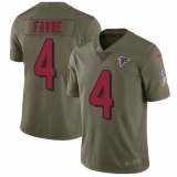 Men's Nike Atlanta Falcons #4 Brett Favre Limited Olive 2017 Salute to Service NFL Jersey