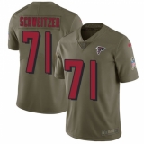 Men's Nike Atlanta Falcons #71 Wes Schweitzer Limited Olive 2017 Salute to Service NFL Jersey
