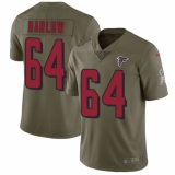 Men's Nike Atlanta Falcons #64 Sean Harlow Limited Olive 2017 Salute to Service NFL Jersey