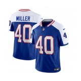 Men's Nike Buffalo Bills #40 Von Miller Blue White 2023 F.U.S.E. Throwback Vapor Untouchable Limited Football Stitched Jersey