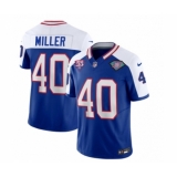 Men's Nike Buffalo Bills #40 Von Miller Blue White 2023 F.U.S.E. 75th Anniversary Throwback Vapor Untouchable Limited Football Stitched Jersey