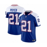 Men's Nike Buffalo Bills #21 Jordan Poyer Blue White 2023 F.U.S.E. Throwback Vapor Untouchable Limited Football Stitched Jersey