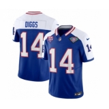 Men's Nike Buffalo Bills #14 Stefon Diggs Blue White 2023 F.U.S.E. 75th Anniversary Throwback Vapor Untouchable Limited Football Stitched Jersey